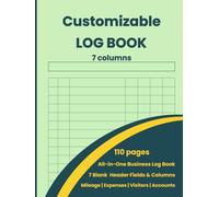 Business & Personal Log Book All-in-One Customizable: Large Multipurpose Record Book with 7 Columns for Mileage, Vehicle Maintenance, Expenses, Inventory, Visitors, Health, Donations & Daily Activity