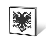 Business Pin Badge Brooch for Men, Flag Of Albania Eagle Brooches Square Brooch for Shirts Handbags Meetings School Travel Business Gift