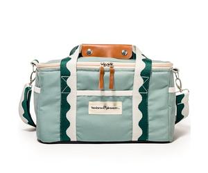 Business & Pleasure Co. Premium Cooler Bag - 14L Vintage Lunch Bag for Beach Days & Picnics - Insulated Leakproof Lining - Rivie Green