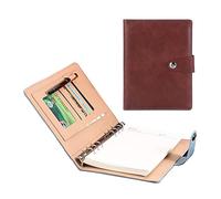 Business Portfolio A5 Padfolio PU Leather Conference Folder Waterproof Lightweight Resume Binder Executive Office Organizer Ideal for Men Women(Brown 2)