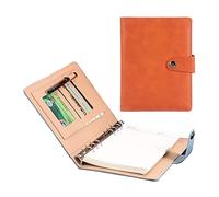 Business Portfolio A5 Padfolio PU Leather Conference Folder Waterproof Lightweight Resume Binder Executive Office Organizer Ideal for Men Women(Orange)