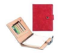 Business Portfolio A5 Padfolio PU Leather Conference Folder Waterproof Lightweight Resume Binder Executive Office Organizer Ideal for Men Women(Red)