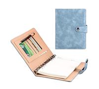 Business Portfolio A5 Padfolio PU Leather Conference Folder Waterproof Lightweight Resume Binder Executive Office Organizer Ideal for Men Women(Blue 2)