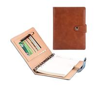 Business Portfolio A5 Padfolio PU Leather Conference Folder Waterproof Lightweight Resume Binder Executive Office Organizer Ideal for Men Women(Brown 1)