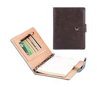 Business Portfolio A5 Padfolio PU Leather Conference Folder Waterproof Lightweight Resume Binder Executive Office Organizer Ideal for Men Women(Coffee)