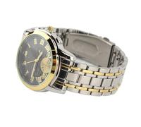 Business Quartz Men Watch, Brilliant Stainless Steel Large Luxury Men Watching Two Tons Delicious Easy -to -Read with Dates for Work Daily (Gold Black)