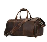 Business Travel Bag with Shoe Pocket Clothes Cover Luggage Duffel Bag Man Bag Leather Folding Suit Bag(4)