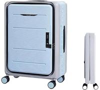 Business Travel Luggage Foldable Suitcases Adjustable Trolley Carry On Luggage Front Open Suitcase Universal Wheel,E-24 in