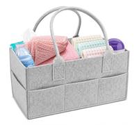 Business Trend Baby Nappy Caddy, Portable Nursery Organizer, Storage Basket for Babies, Portable Holder Tote Bag for Changing Table Car Travel Newborn Essentials .Baby Gift Accessories (grey)