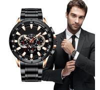 Business Watch, Chronograph Timepiece for Men with Classic Mechanical Band, Elegant Wrist Accessory Professional and Casual Wear, Ideal Teachers, Workers, Office, Everyday Use, 4.8cm