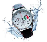 Business Watch - Fashionable Mens Mechanical Wristwatch, Elegant Leather Strap Accessory, Pointer Timekeeper, Rain-Resistant Durable Design, Calendar Functionality, Sophisticated Gift Item