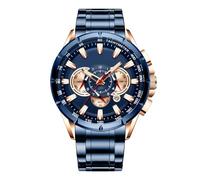 Business Watch for Men - Microseconds - Chronograph Mechanical Band Watch | Luxury Automatic Movement Watch for Business Thee Birthday Easter Gifts Elegant Business Clothing Accessories, gold, see