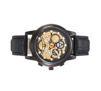 Business Watch - Watches for Men | Business Mens Watch with Fate - Mechanical Clock, Fashion Wallwatch Automatic Display for Casual Formal Dress, Black, Consulte la descripción, See description