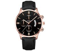 Business Watches for Men Classic Quartz Analog Watch with Date Graduated Three Eyelets with Comfortable Leather Strap, I