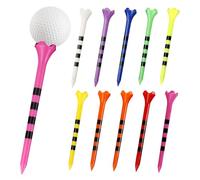 Businey 10Pcs Mixed Colour Golf Tees, Unbreakable Golf Tees Plastic, Personalised Low Resistance Golf Tee, Lightweight Training Golf Tee Holder Golf Accessories 83mm