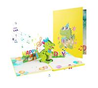 Businey 3D Musical Dinosaur Birthday Card, Dinosaur Pop Up Birthday Cards with Light, Happy Birthday Gift Card for 3-12 Years Old, Greeting Card Gift for Boys Girls Kids Children Nephew Niece