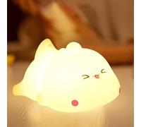 Businey Dinosaurs Night Light Kids, Baby Night Light Newborn, Cute Dinosaurs Lamp for Children, Soft Silicone Kids Nursery Nightlight LED Touch Light, Adjustable Brightness Nightlight with 6 Colors