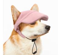 Businey Dog Baseball Cap, Summer Pet Sun Hat with Ear Holes, Adjustable Dog Baseball Hat, Breathable Dogs Sun Hats, Dogs Outdoor Sun Protection (Pink)