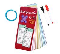 Businey Multiplication Times Tables Flash Cards, 0-12 Multiplication Chart, Times Cards With 2 Dry Erase Markers Math Flashcards For Kid 1st to 3rd Grades Math Game