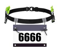 Businey Running Waistpack Belt, Race Number Belt for Triathlon, Elastic Stretch Fit with Clip Fastening for Triathlon Jogging Marathon with 6 Energy Gel Loops