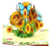 Businey Sunflowers Birthday Cards for Women, 3D Pop Up Birthday Cards for Women, Flowers 3D Greeting Card, Birthday Greeting Card for Mum Grandma Wife Daughter Girl Sister with Envelope