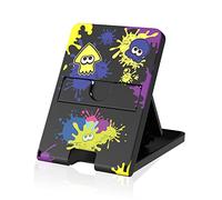 Busjoy Stand for Nintendo Switch, OLED, Lite, iPhone 15, Steam Deck - Cute Game Theme for Splatoon 3, Portable Foldable Angle Holder, Non-Slip Bracket - Black