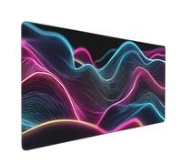 Buslint Large Extended Gaming Mouse Pad, Multicolor Topographic Contour Design, 35.4 x 15.7 Inches, 3mm Non-Slip Base