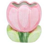 Busnos Cute Pen Holder for Desk Pink Vase Decor Aesthetic Toothbrush Holder Pencil Holders for Office Makeup Brush Holders Kawaii Desk Accessories Tulips Home Decor Birthday Gifts for Women