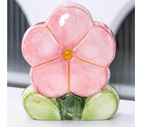Busnos Flower Desk Pen Holder Pink Vase Decor Kawaii Toothbrush Holder Pencil Holders for Desk Accessories Aesthetic Cute Makeup Pencil Cup Office Home Decor Birthday Gifts for Women