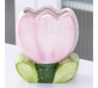 Busnos Purple Pencil Holder Cute Toothbrush Holder Pen Holders for Desk Tulips Vase Decor Aesthetic for Office Makeup Brush Holders Kawaii Desk Accessories Home Decor Birthday Gifts for Women