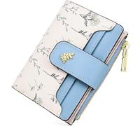 Busnos Purses for Women Ladies Purse mit Credit Card Holder Small Womens Wallet with Floral Design | Blue Bifold Wallet with Card Holder & Coin Pocket | Multiple Card Slots RFID Blocking
