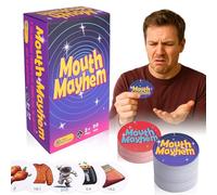 BUSOHA Mouth Mayhem Board Party Games for Adult - 3 in 1 Word Card Games Fun Travel Toy for Game Night with 220 Picture Cards and 30 Penalty Cards Gift for Friend Party Adults Age 18-30