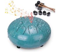 BUSOHA Rain Drum for Outside Garden - 6 Inches 8 Notes Steel Tongue Drum Waterproof Rain Chime for Garden Outdoor Instrument Hand Drum