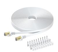 BUSOHE Cat 8 Ethernet Cable 12m, High Speed Flat Gigabit RJ45 Lan Network Cable, 40Gbps 2000Mhz Internet Patch Cord Compatible with Router, Modem, PC, Laptop, Printer
