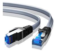 BUSOHE Cat 8 Ethernet Cable 3M, Braided High Speed 40Gbps Flat RJ45 LAN | Gigabit FTP Shielded Internet Cord Compatible with PC, Laptop, Routers, Modem