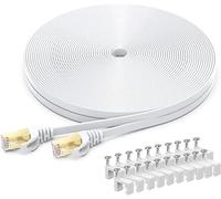 BUSOHE Cat 8 Ethernet Cable 40m, High Speed Flat Gigabit RJ45 Lan Network Cable, 40Gbps 2000Mhz Internet Patch Cord Compatible with Router, Modem, PC, Laptop, Printer