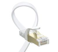 BUSOHE Cat 8 Ethernet Cable 5m, High Speed Flat Gigabit RJ45 Lan Network Cable, 40Gbps 2000Mhz Internet Patch Cord Compatible with Router, Modem, PC, Laptop, Printer (White)