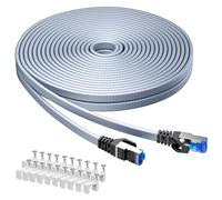 BUSOHE Cat 8 Ethernet Cable 6M, 40Gbps/2000Mhz Flat High Speed Network Cable, Braided Flat Gigabit Rj45 STP Shielded Internet Lan Cables Cord Compatible with PC, Laptop, Routers, Modem