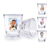 Busparst Personalised Shot Glasses 1.5oz - Custom Shot Glasses with Photo/Text/Name for Wedding Favors & Bachelorette Parties, Ideal Gifts for Friends, Family, Drink Lovers