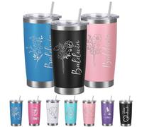 Busparst Personalised Tumbler 20oz Laser Engraved with Name - Customisable Stainless Steel Travel Mug, Double-Wall Insulated for Hot/Cold Drinks Gift for Men, Women