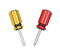 Buspoll short screwdriver set two-color small handle stubby screwdriver Phillips screwdriver and flat head screwdriver
