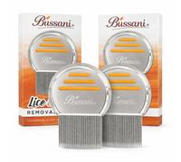 Bussani Professional Lice & Nit Comb - Double-Row Stainless Steel Teeth with Ultra-Fine 0.08-0.1 mm Spacing, Lice & Egg Removal for Fine & Thick Hair, Chemical-Free, Reusable - 2 Pack