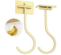 bussdis 2 Pack Under Counter Hook Gold