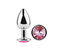 Bussy Metal Anal Plug Butt Plug Training Set Couples, Anal Sex Toys Male Prostate Massager Jewelled Anal Butt Pugs Pure Pleasure in 3 Sizes Adult Sex Toys (Pink, Small), Silver, 1.0 count (GE-Z-604)