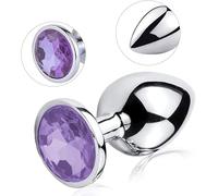 Bussy Metal Anal Plug Butt Training Set for Couples, Sex Toys Male Prostate Massager Jewelled Pugs Pure Pleasure in 3 Sizes Women Adult (Small), Silver, 1.0 count (GE-Z-604)