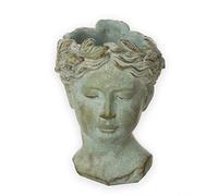 Bust in Antique Style, approx. 22 x 16 cm Planter, Matt Grey, for Plants and Flowers, Antique Decoration, Robust Ceramic, Flower Pot, Vintage Decoration