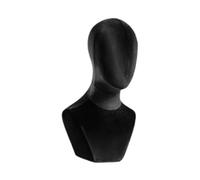 Ｚｉａｌｏｆｉ Bust Mannequin Head Wig Holder Velvet Block Head Wig Display Head for Scarves Hats, Black