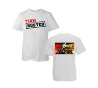 Busted vs McFly Tour 2025 T-Shirt - Team Busted Band Music Concert Tee with Front and Back Print - Music Lover Merchandise for Men Women Unisex Top (White, XL)
