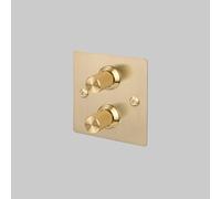 Buster and Punch Dimmer Light Switch, Linear Knurl, 1G, 2G, 3G, 4G, 2-way, LED, Multiple Colours and Options. (BRASS, 2-GANG, Toggle)