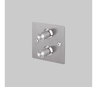 Buster and Punch Dimmer Light Switch, Linear Knurl, 1G, 2G, 3G, 4G, 2-way, LED, Multiple Colours and Options. (STEEL, 2-GANG, Toggle)